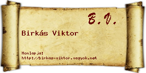Birkás Viktor névjegykártya